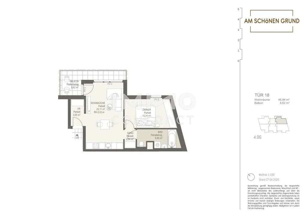 2-Zimmer-Wohnung kaufen in Wien – 48,84 m², € 304.100 – Bild 11 von 11