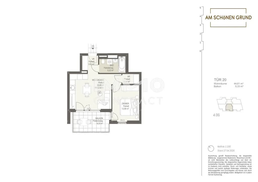2-Zimmer-Wohnung kaufen in Wien – 44,61 m², € 276.100 – Bild 10 von 10