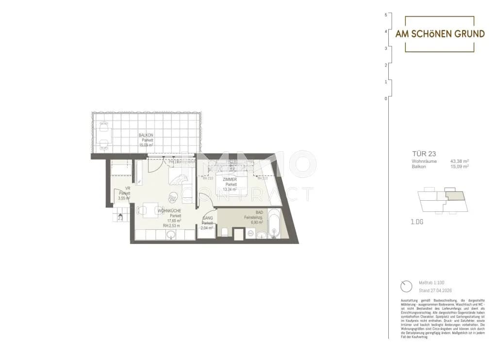 2-Zimmer-Wohnung kaufen in Wien – 43,38 m², € 299.700 – Bild 11 von 11