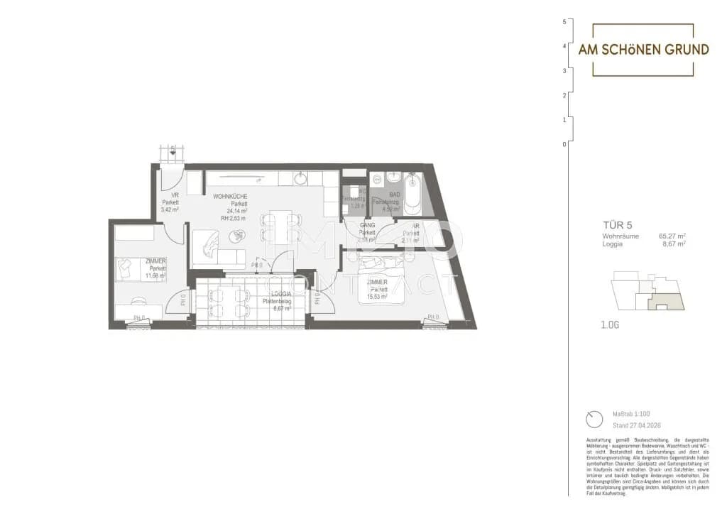 3-Zimmer-Wohnung kaufen in Wien – 65,24 m², € 398.900 – Bild 9 von 10