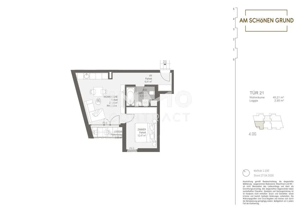 2-Zimmer-Wohnung kaufen in Wien – 45,21 m², € 269.400 – Bild 8 von 9