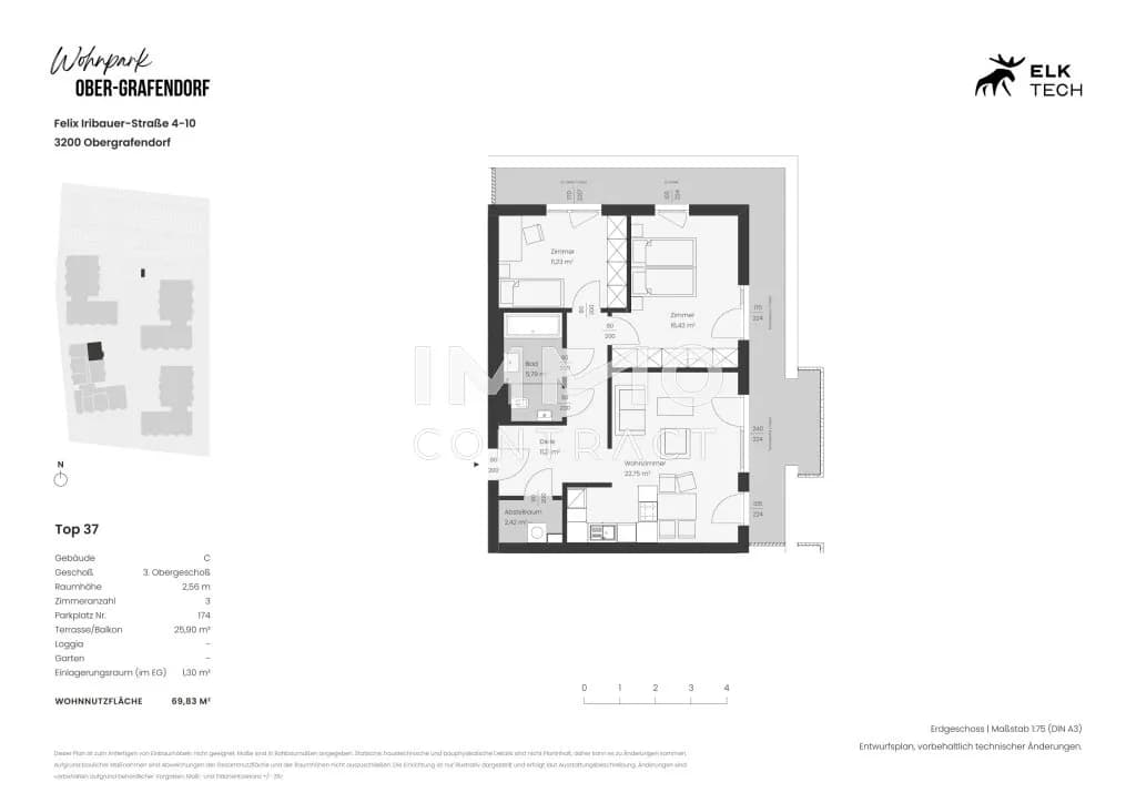 3-Zimmer-Wohnung kaufen in Sankt Pölten Land – 69,83 m², € 275.000 – Bild 9 von 9