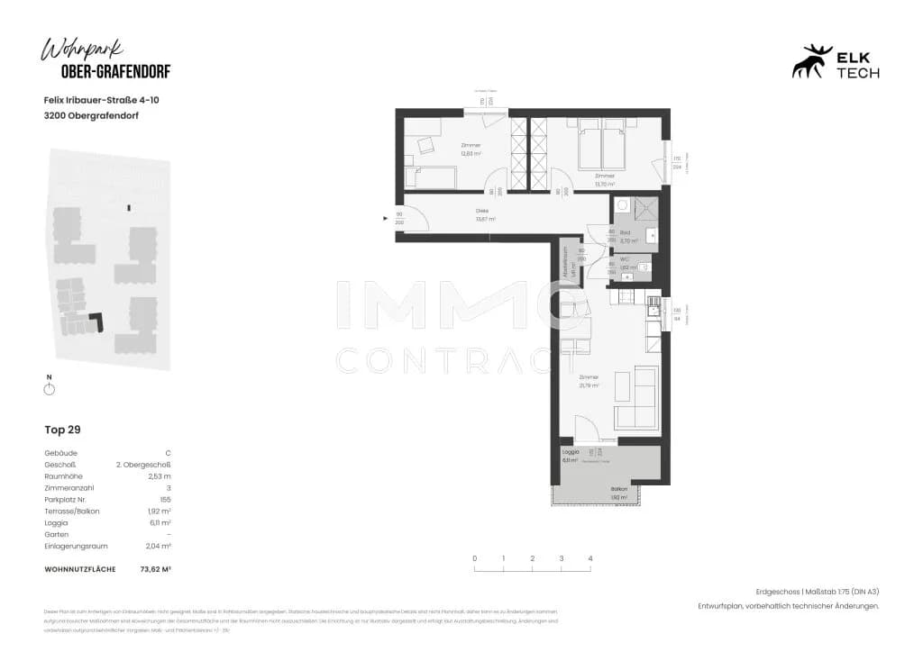 3-Zimmer-Wohnung kaufen in Sankt Pölten Land – 73,62 m², € 242.000 – Bild 9 von 9