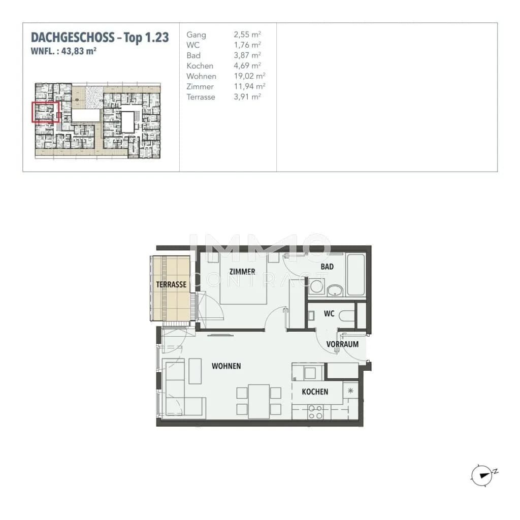 2-Zimmer-Wohnung kaufen in Wien – 43,83 m², € 257.000 – Bild 14 von 14