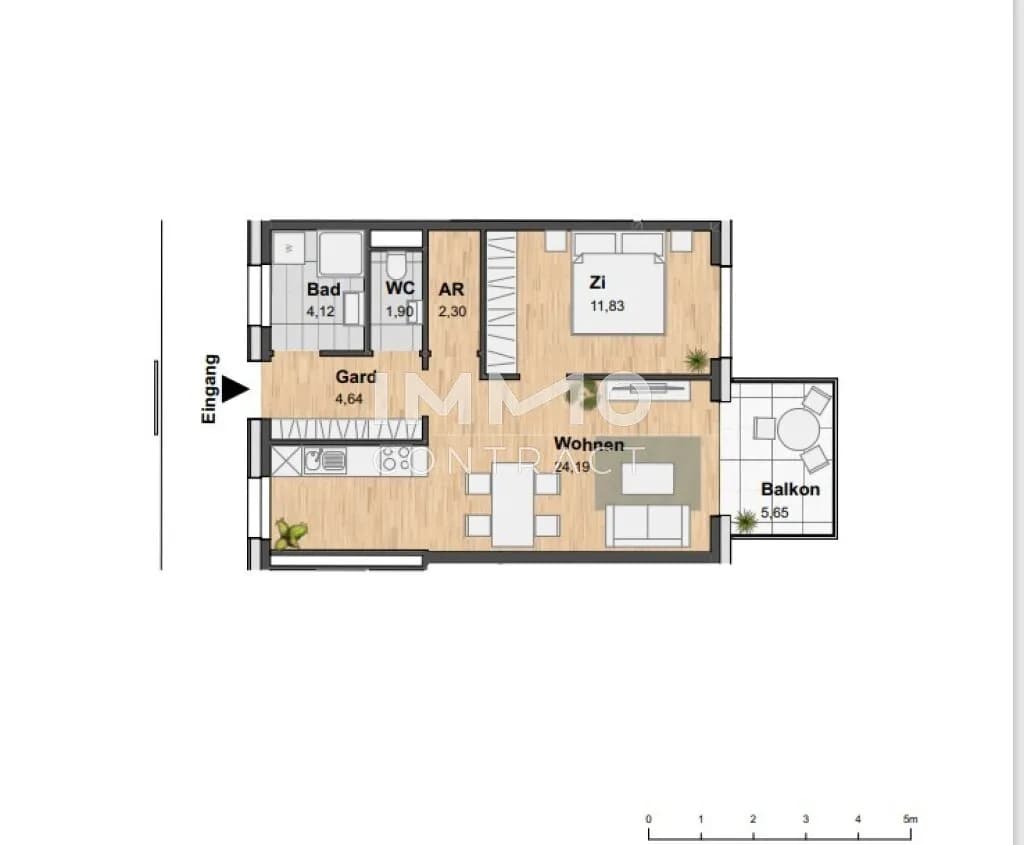 2-Zimmer-Wohnung mieten in Graz – 48,62 m², € 769 – Bild 2 von 21