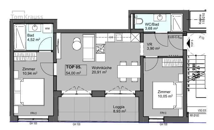 3-Zimmer-Wohnung kaufen in Wien – 61,44 m², € 380.000 – Bild 9 von 11