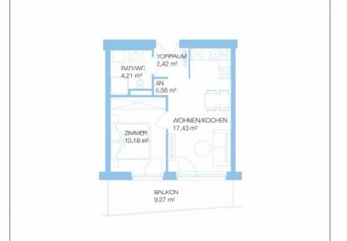 2-Zimmer-Wohnung mieten in Graz – 34,81 m², € 626 – Bild 13 von 16