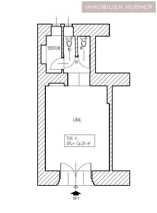 Gewerbeimmobilie mieten in Wien – 30 m², € 2.377