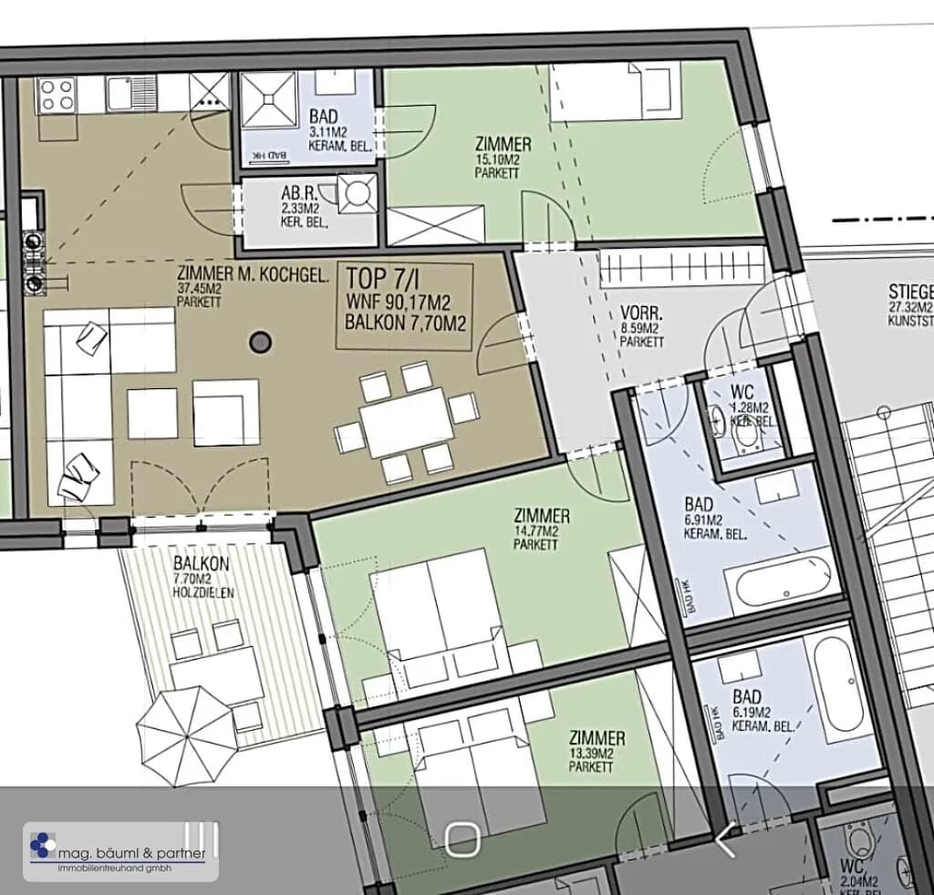 3-Zimmer-Wohnung mieten in Wien – 90 m², € 1.780 – Bild 12 von 12