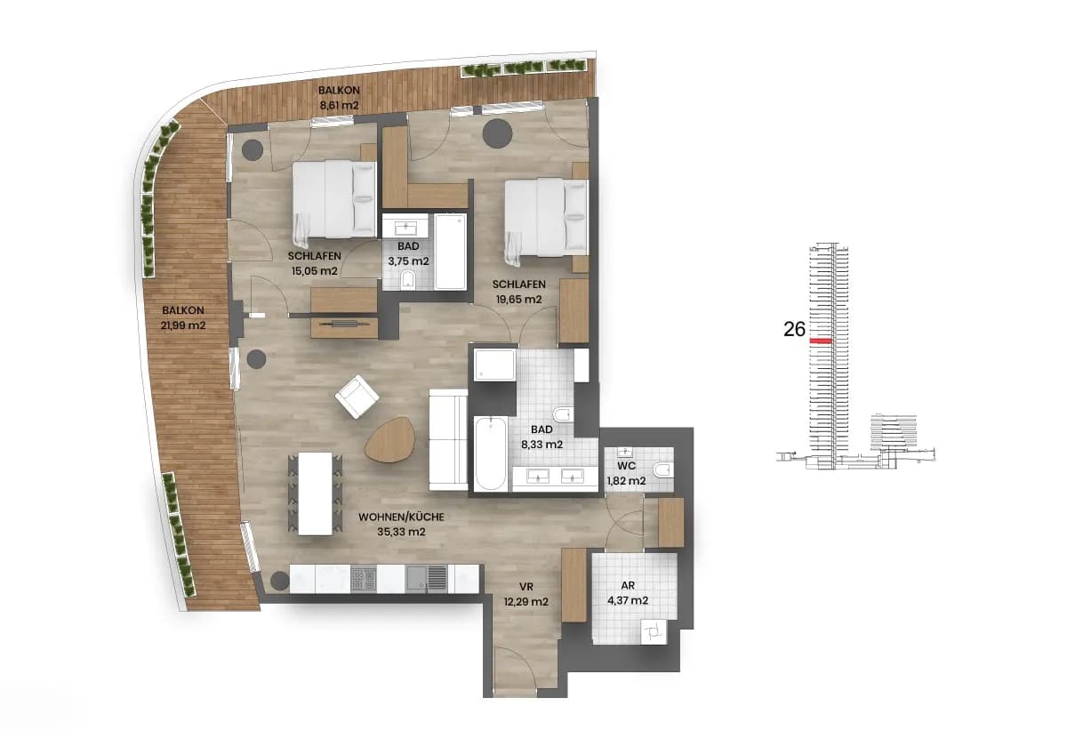 3-Zimmer-Wohnung kaufen in Wien – 101,26 m², € 1.799.000 – Bild 11 von 27