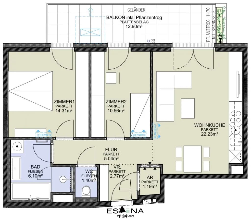 3-Zimmer-Wohnung kaufen in Wien – 63,6 m², € 603.400 – Bild 12 von 12