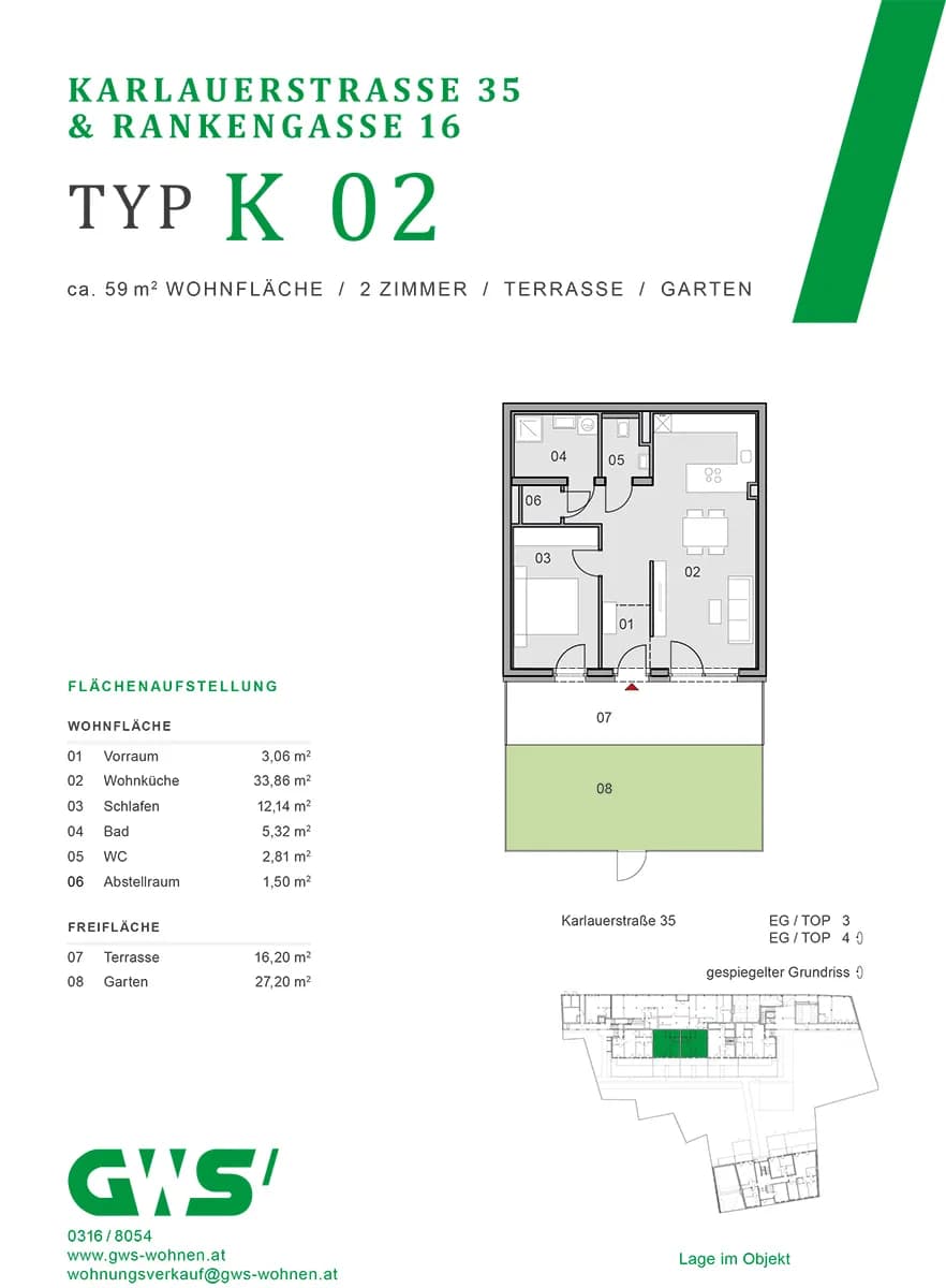 2-Zimmer-Wohnung kaufen in Graz – 58,69 m², € 272.020 – Bild 16 von 16