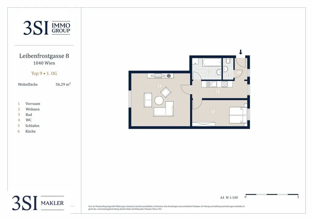 2-Zimmer-Wohnung kaufen in Wien – 56,29 m², € 375.000 – Bild 19 von 20