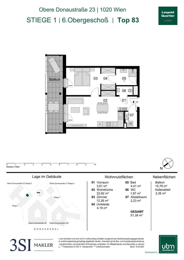 2-Zimmer-Wohnung kaufen in Wien – 51,39 m², € 591.000 – Bild 24 von 24