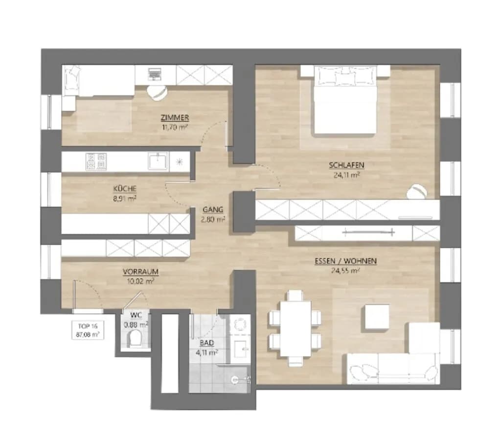 3-Zimmer-Wohnung kaufen in Wien – 87,08 m², € 676.000 – Bild 9 von 9
