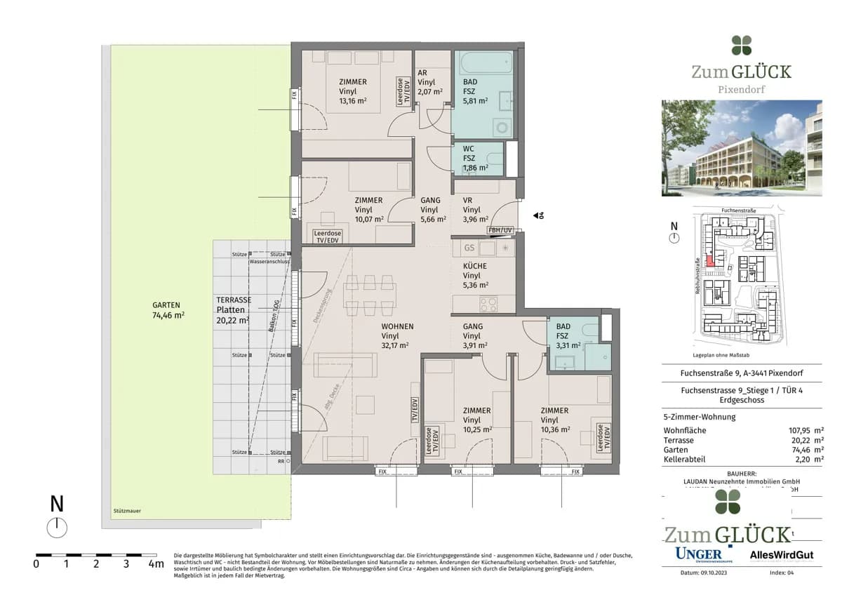5-Zimmer-Wohnung mieten in Tulln – 107,94 m², € 1.650 – Bild 14 von 14
