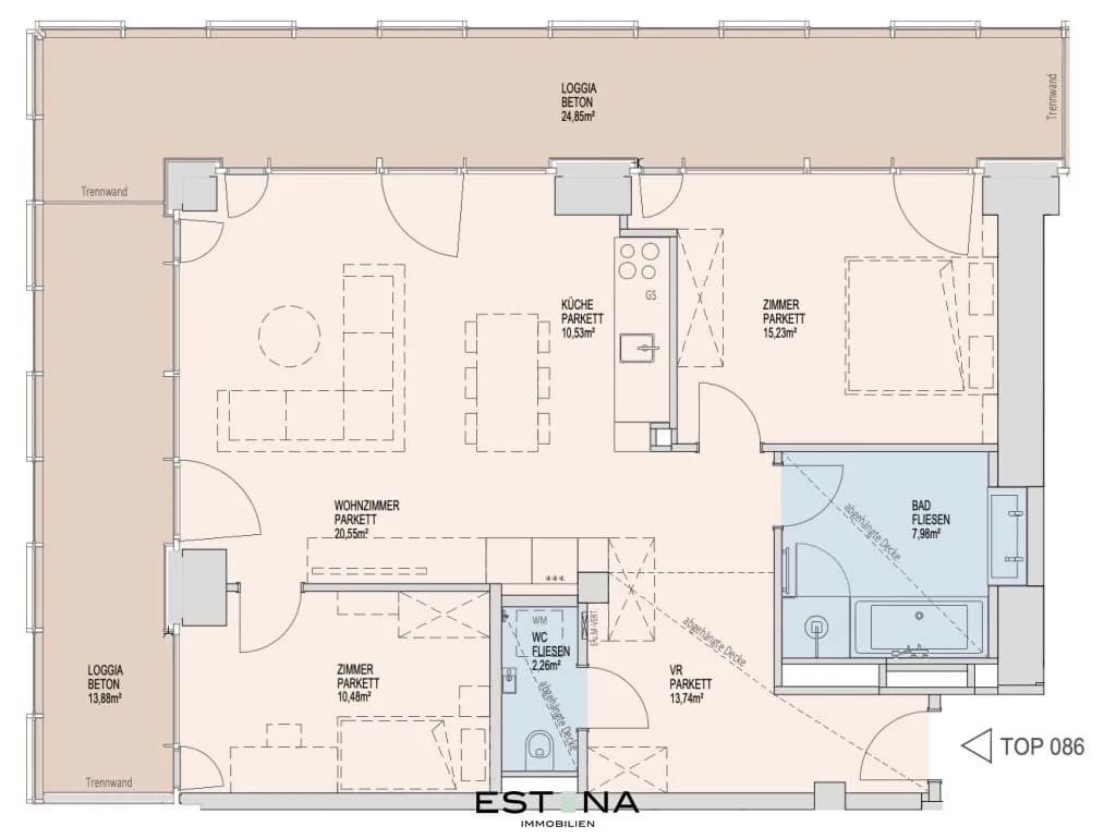 3-Zimmer-Wohnung mieten in Wien – 80,7 m², € 2.500 – Bild 23 von 23