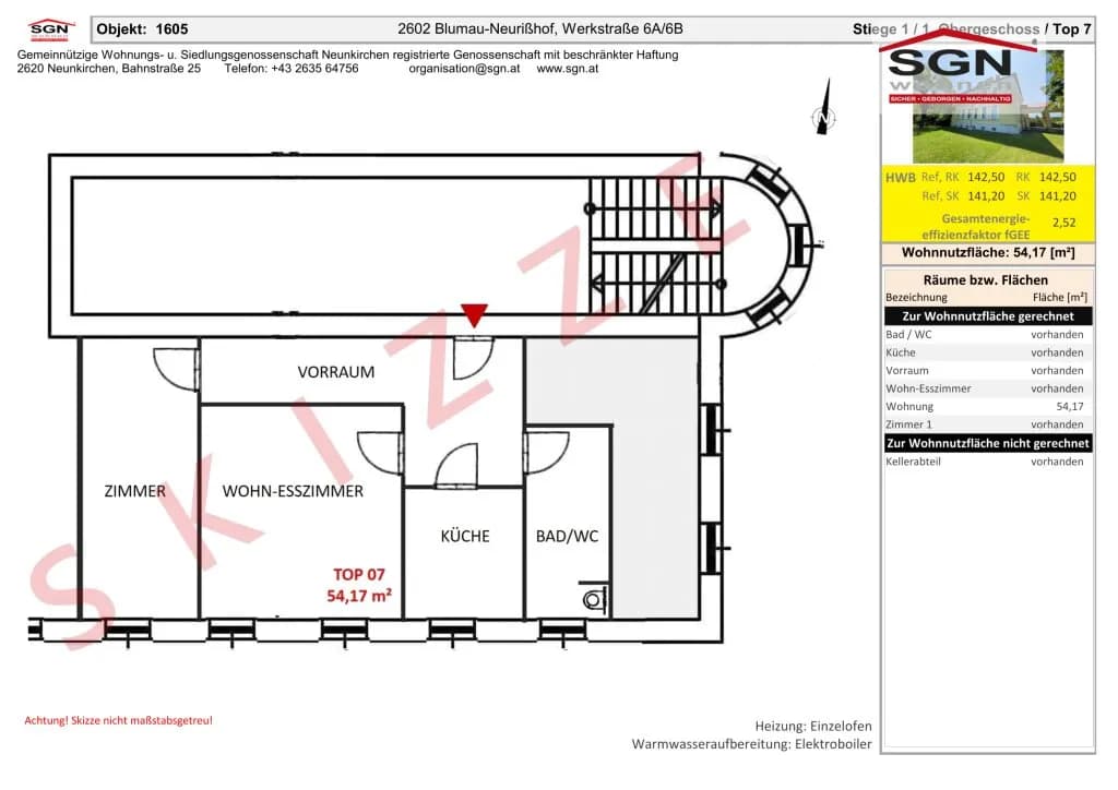 2-Zimmer-Wohnung mieten in Baden – 56,17 m², € 701 – Bild 2 von 2