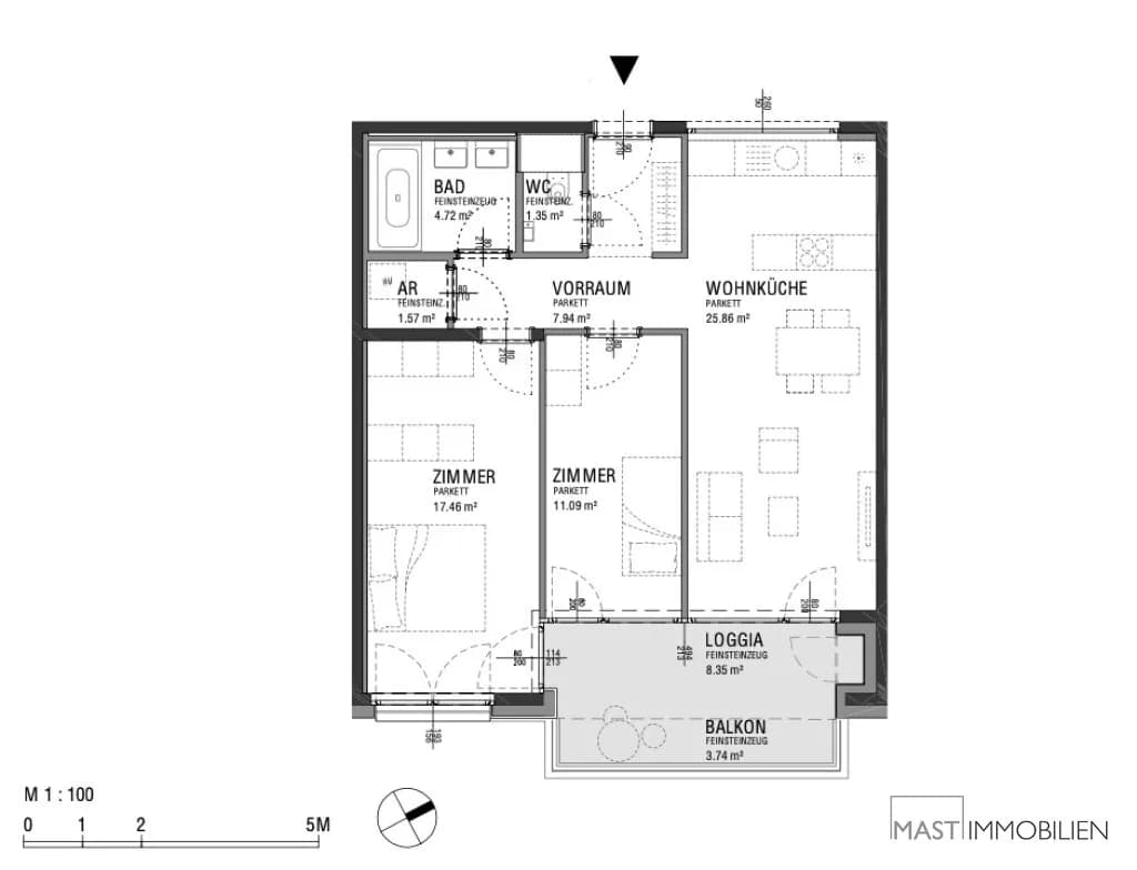 3-Zimmer-Wohnung kaufen in Wien – 78,33 m², € 461.000 – Bild 12 von 12