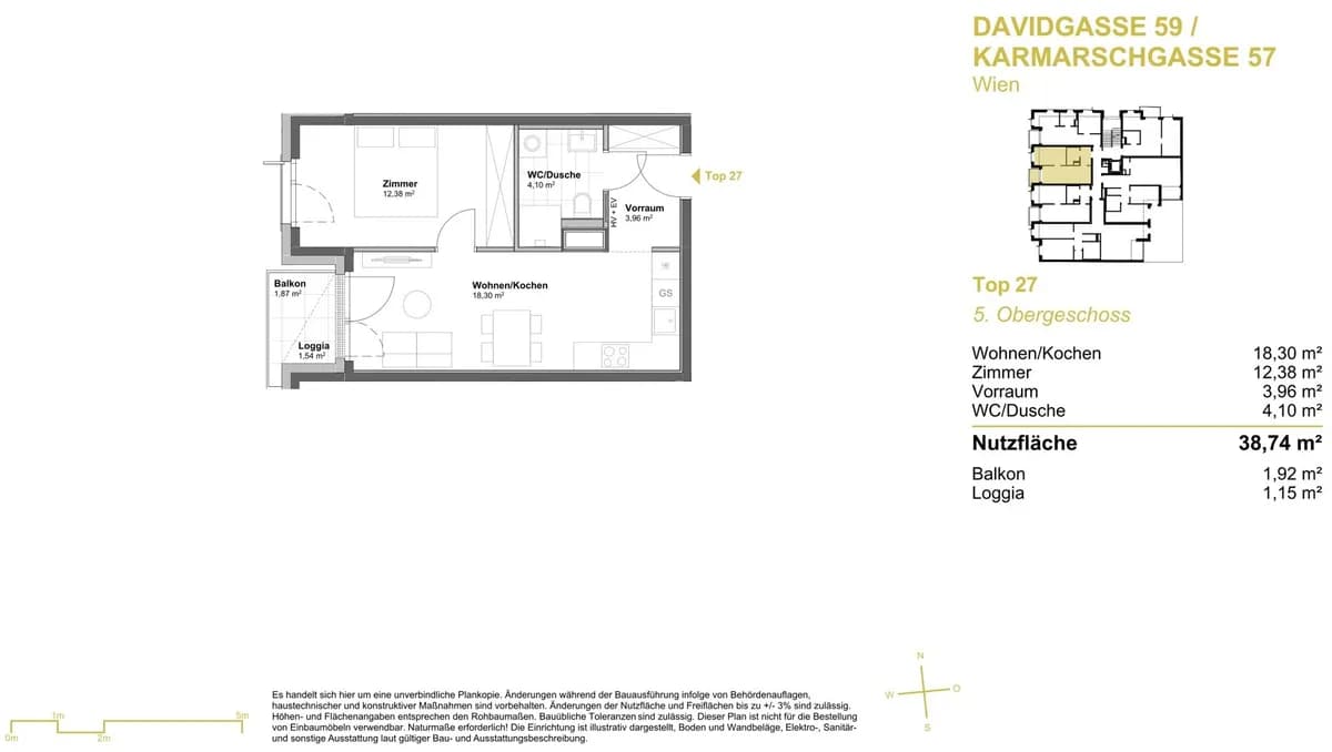 2-Zimmer-Wohnung kaufen in Wien – 38,74 m², € 269.500 – Bild 6 von 8