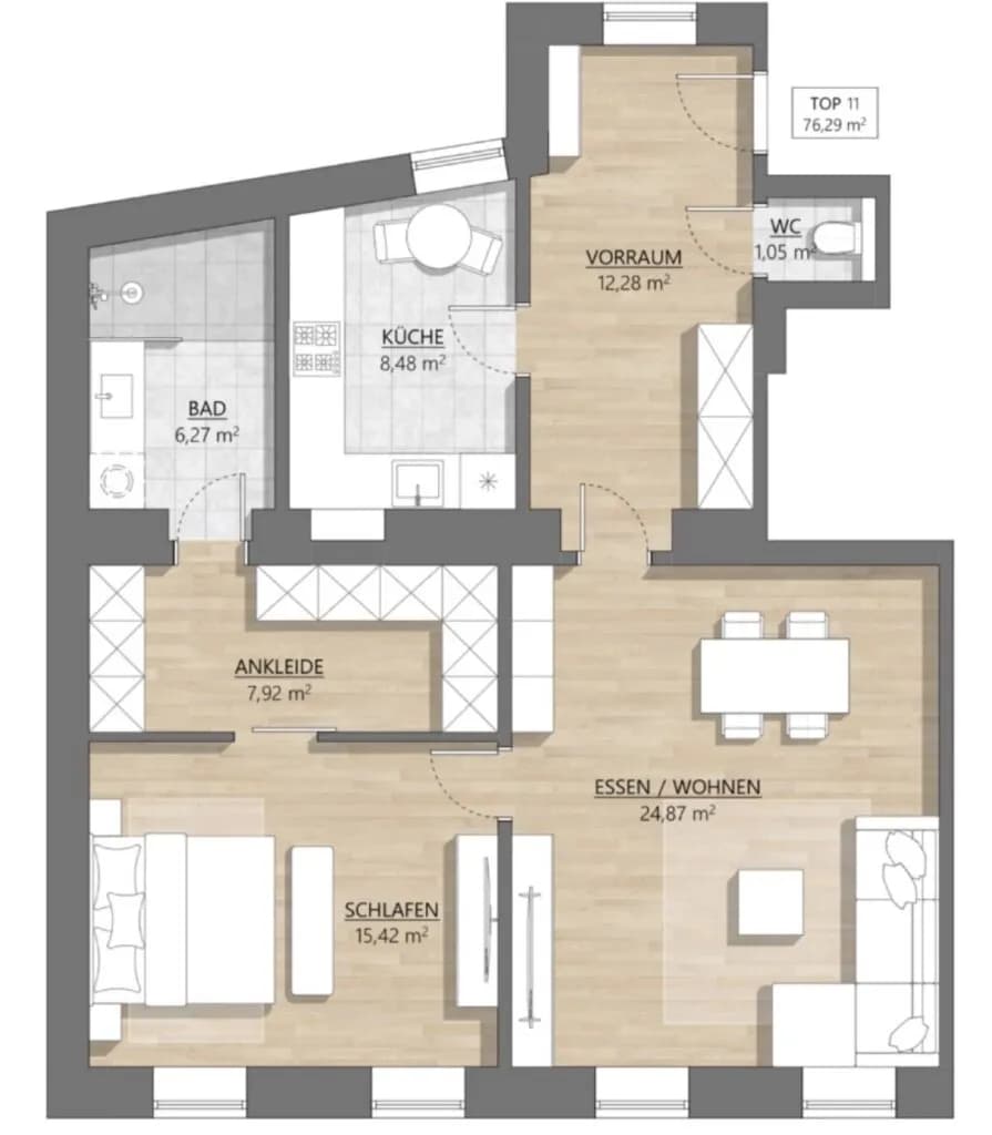 2-Zimmer-Wohnung kaufen in Wien – 76,29 m², € 542.000 – Bild 9 von 9