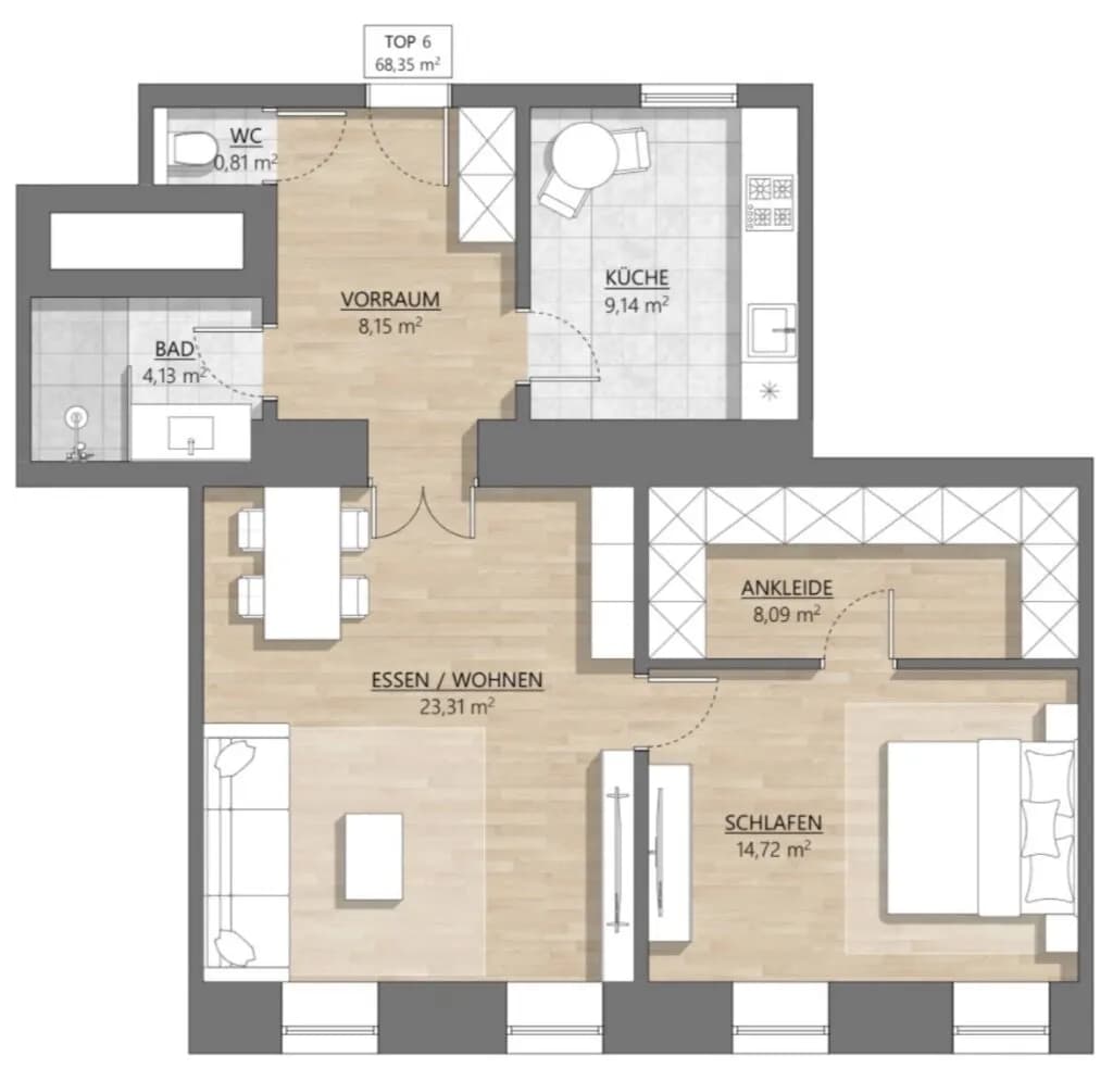 2-Zimmer-Wohnung kaufen in Wien – 68,35 m², € 469.000 – Bild 10 von 10