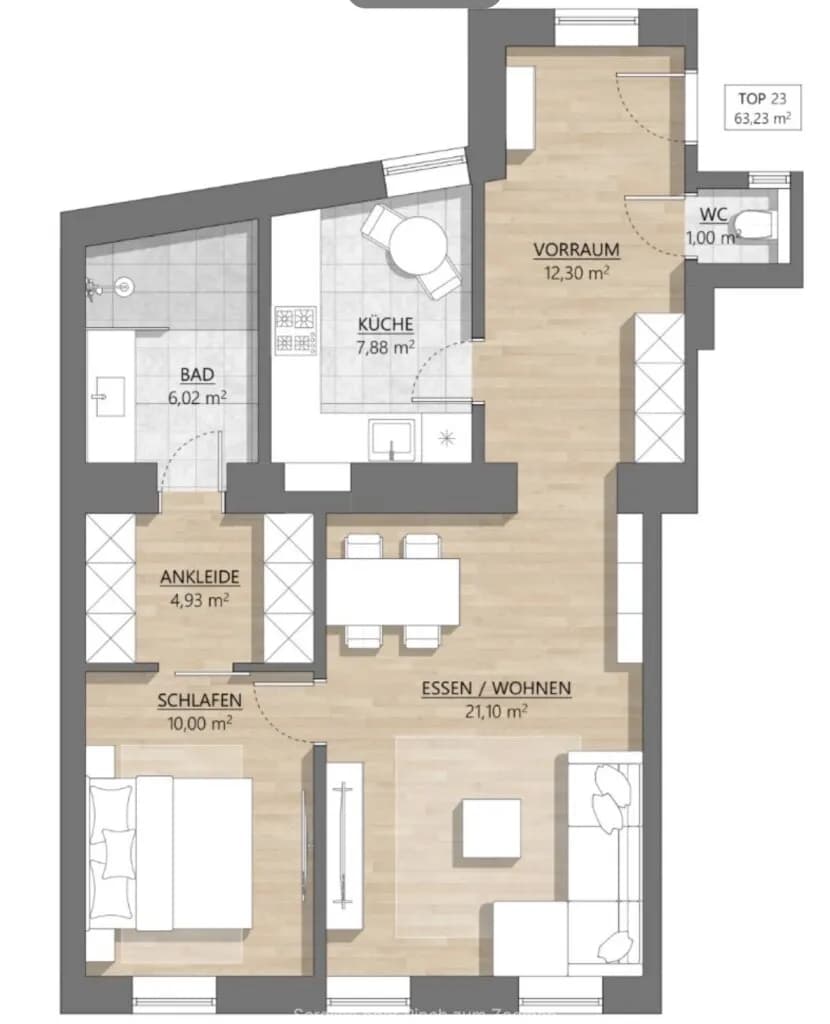 2-Zimmer-Wohnung kaufen in Wien – 63,23 m², € 512.000 – Bild 9 von 9