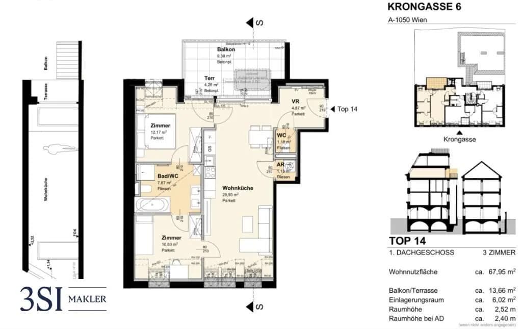 3-Zimmer-Wohnung kaufen in Wien – 68,18 m², € 795.000 – Bild 10 von 10