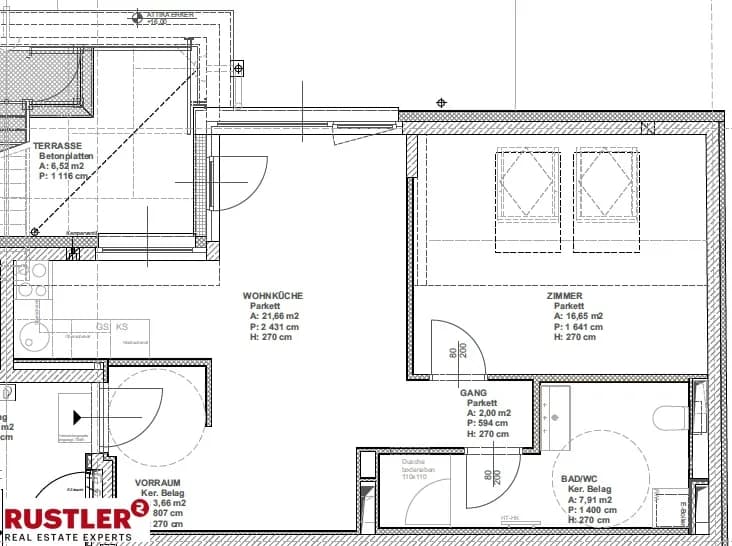 2-Zimmer-Wohnung mieten in Wien – 52 m², € 1.199 – Bild 8 von 12