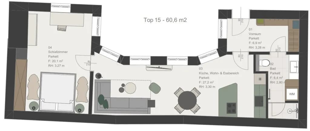 2-Zimmer-Wohnung kaufen in Wien – 60,6 m², € 419.000 – Bild 6 von 6