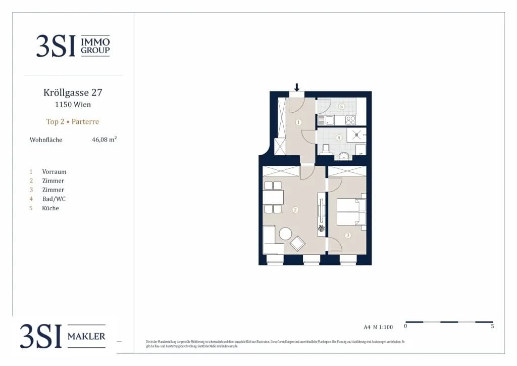 2-Zimmer-Wohnung kaufen in Wien – 46,08 m², € 245.000 – Bild 12 von 12