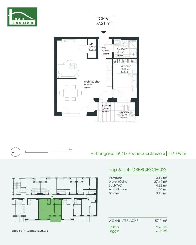 2-Zimmer-Wohnung mieten in Wien – 57,21 m², € 1.169 – Bild 18 von 18