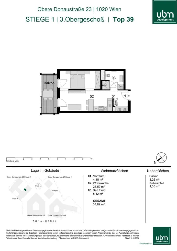 1-Zimmer-Wohnung kaufen in Wien – 34,63 m², € 373.000 – Bild 14 von 14