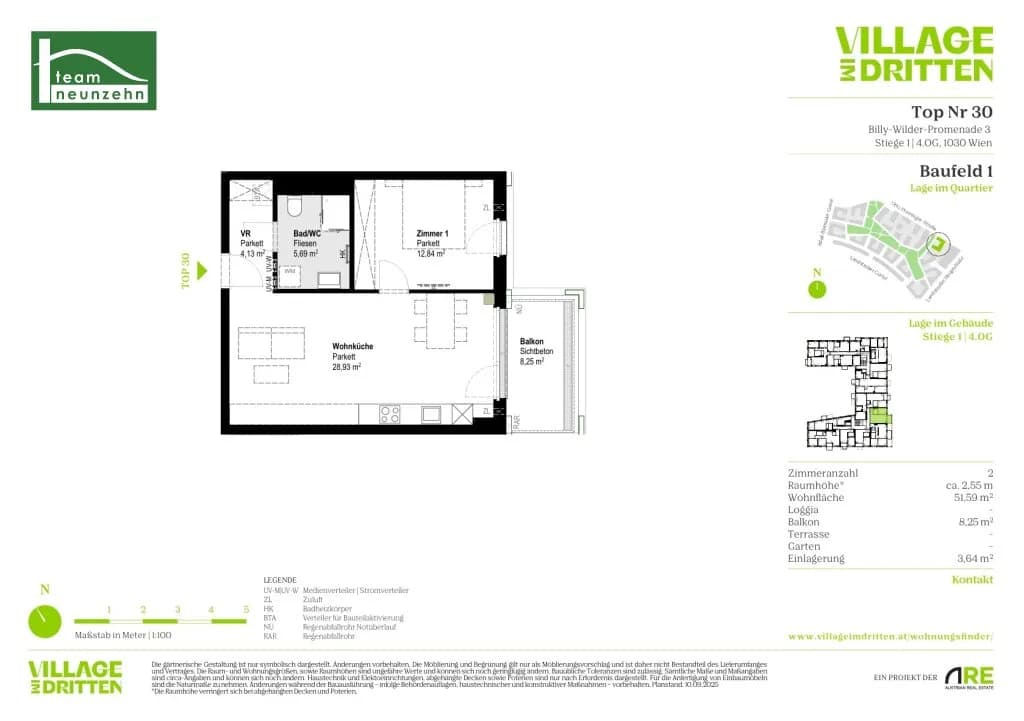 2-Zimmer-Wohnung mieten in Wien – 51,59 m², € 1.199 – Bild 29 von 29