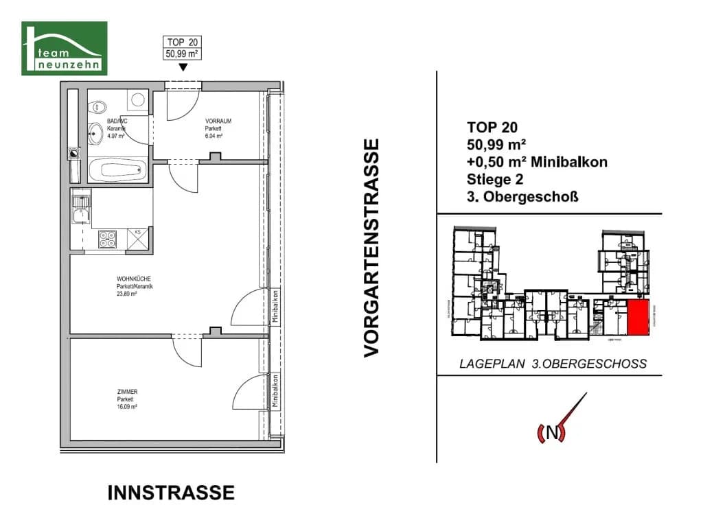 2-Zimmer-Wohnung mieten in Wien – 50,99 m², € 996 – Bild 20 von 20