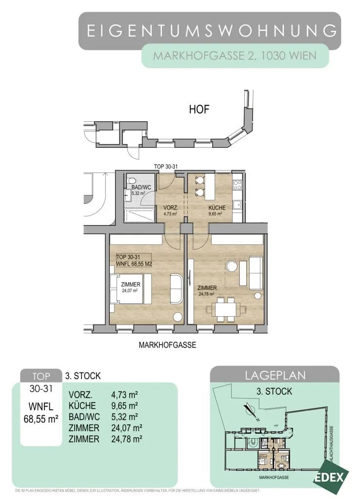 2-Zimmer-Wohnung kaufen in Wien – 68,55 m², € 399.000 – Bild 14 von 14