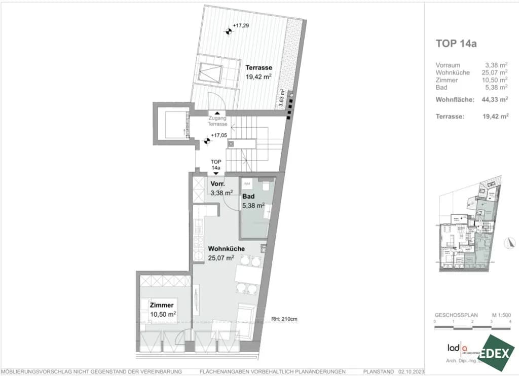 2-Zimmer-Wohnung kaufen in Wien – 44,33 m², € 369.000 – Bild 12 von 12