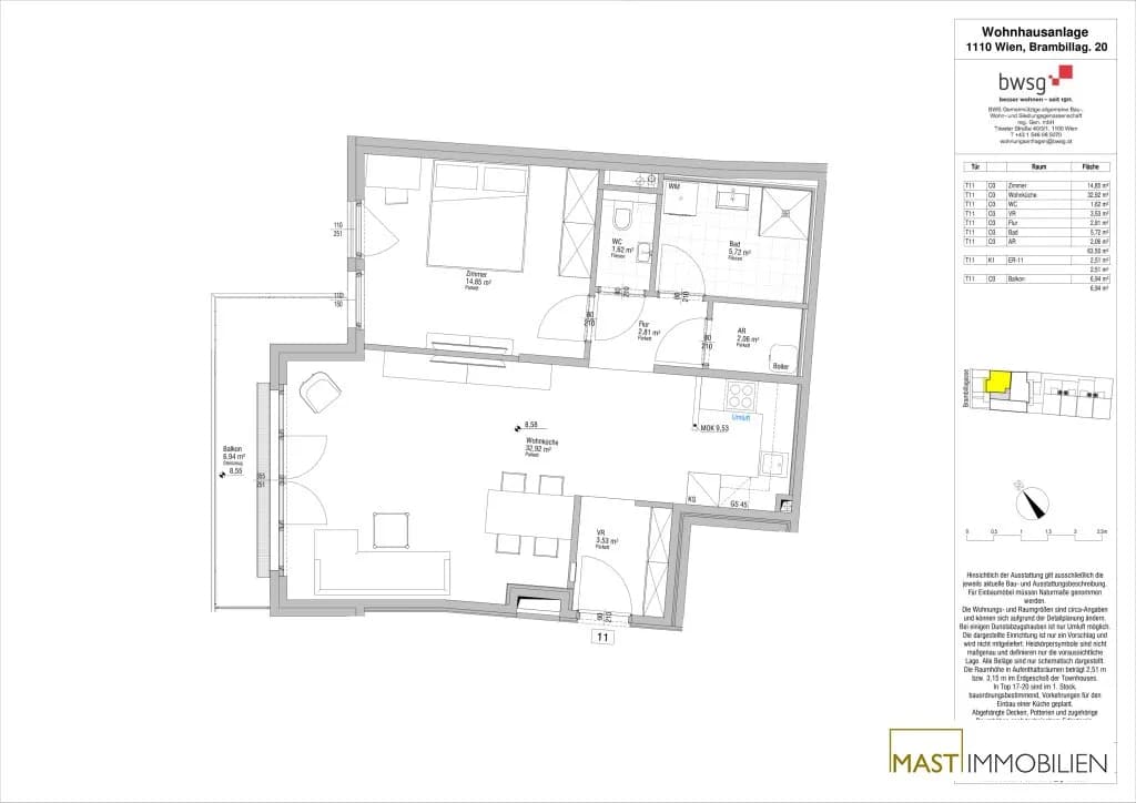 2-Zimmer-Wohnung mieten in Wien – 63,5 m², € 1.075 – Bild 22 von 22