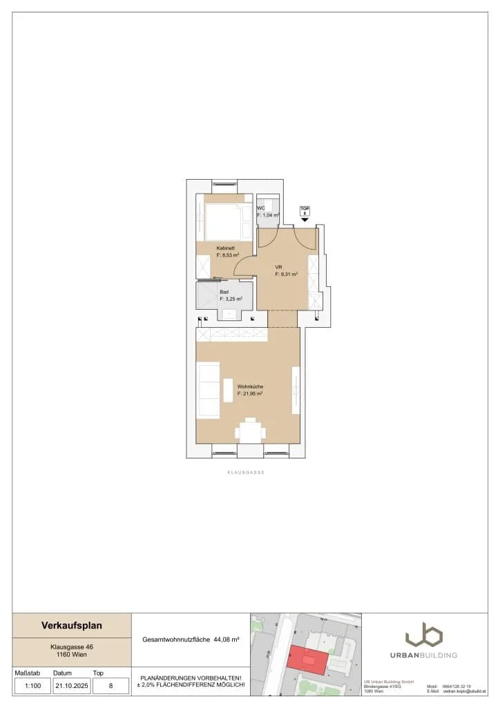 2-Zimmer-Wohnung kaufen in Wien – 44,08 m², € 219.000 – Bild 15 von 15