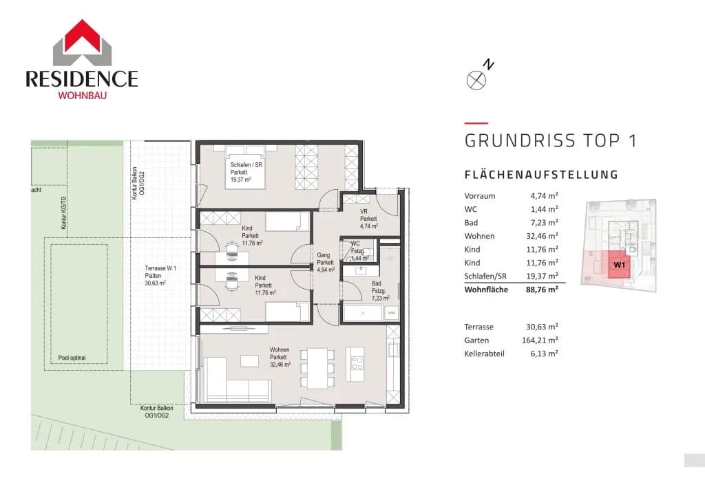 4-Zimmer-Wohnung kaufen in Salzburg Stadt – 88,76 m², € 798.000 – Bild 4 von 5