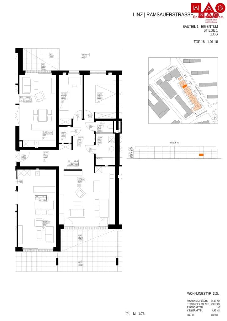 3-Zimmer-Wohnung kaufen in Linz – 84,18 m², € 398.000 – Bild 22 von 23