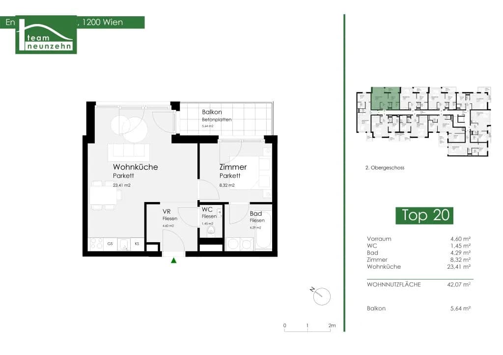 2-Zimmer-Wohnung mieten in Wien – 42,05 m², € 949 – Bild 18 von 18