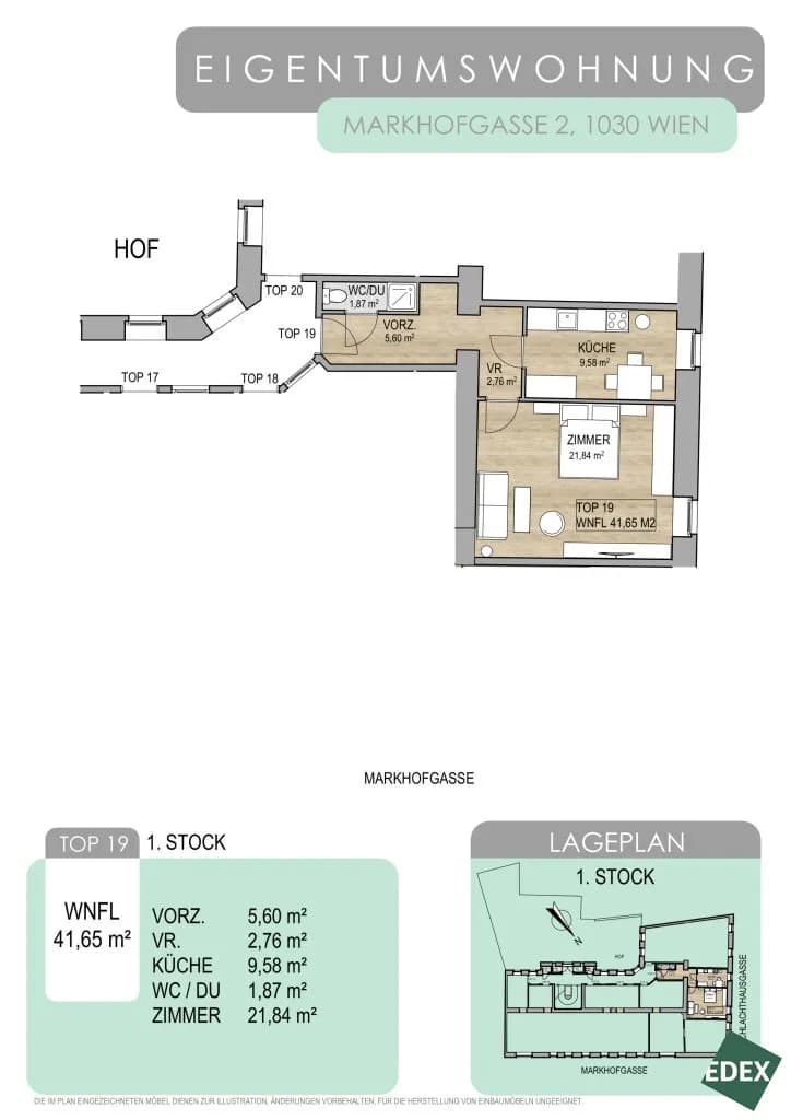 1-Zimmer-Wohnung kaufen in Wien – 41,65 m², € 198.000 – Bild 21 von 21