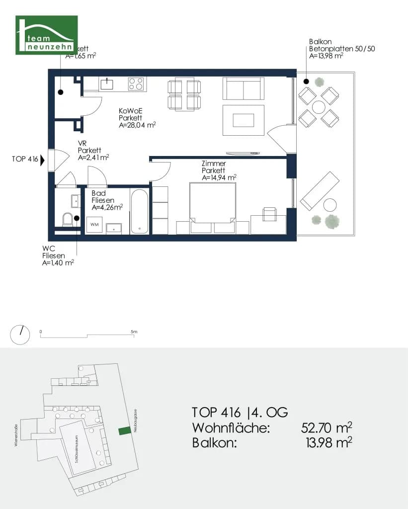 2-Zimmer-Wohnung mieten in Graz – 52,7 m², € 899 – Bild 23 von 23