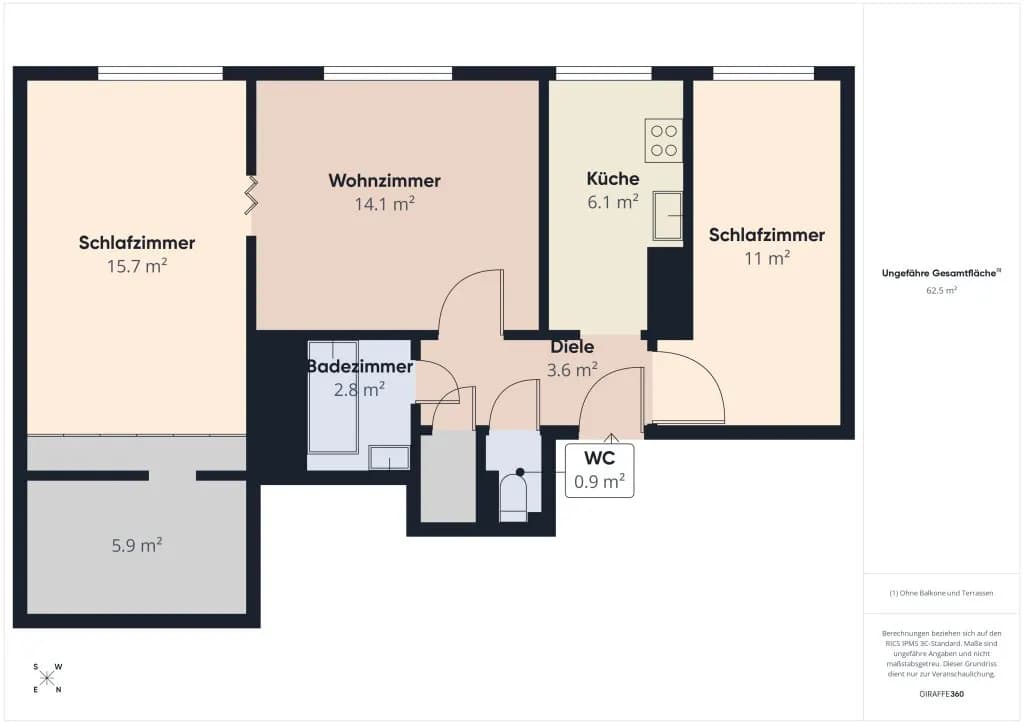 3-Zimmer-Wohnung kaufen in Wien – 60 m², € 220.000 – Bild 13 von 13
