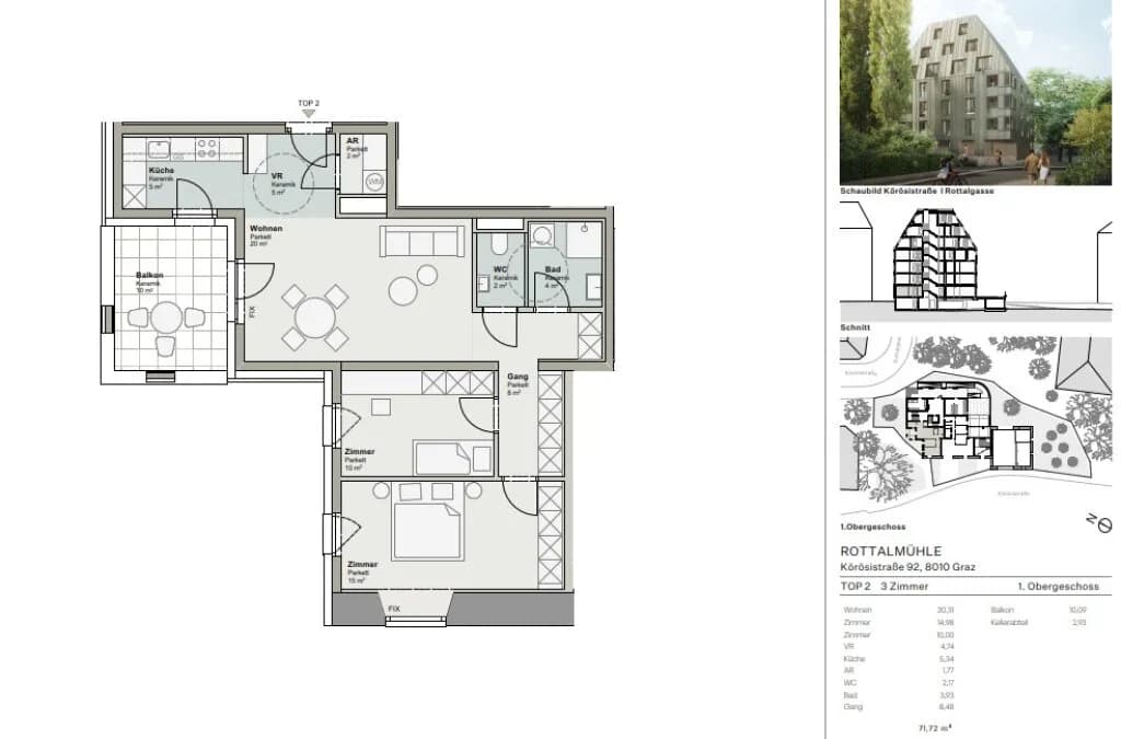 3-Zimmer-Wohnung kaufen in Graz – 72 m², € 417.000 – Bild 10 von 10