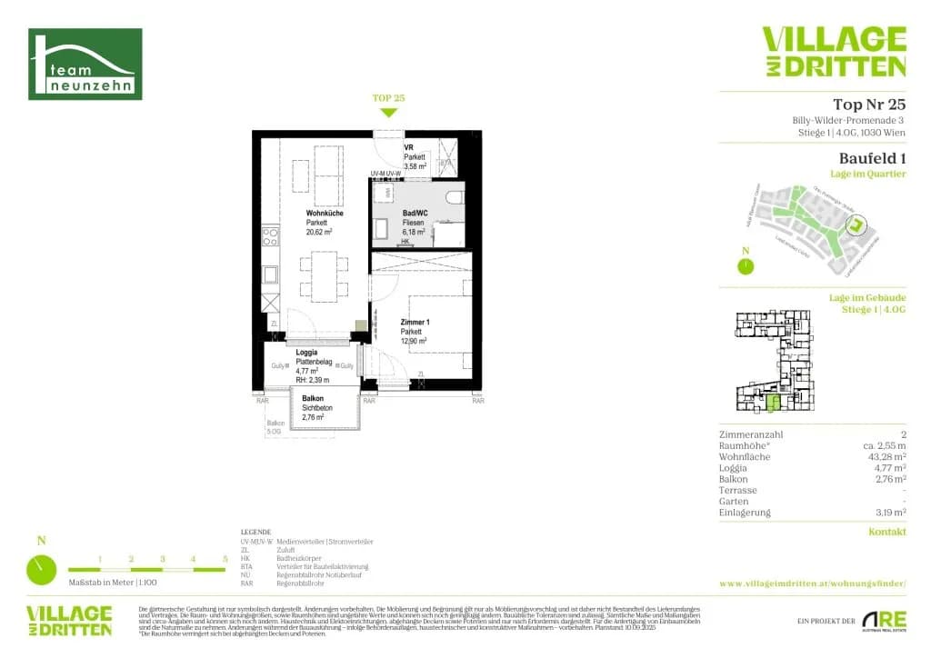 2-Zimmer-Wohnung mieten in Wien – 43,28 m², € 1.099 – Bild 29 von 29