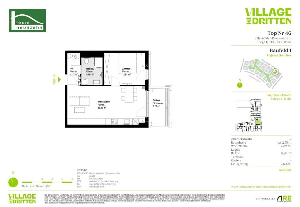 2-Zimmer-Wohnung mieten in Wien – 51,55 m², € 1.249 – Bild 29 von 29