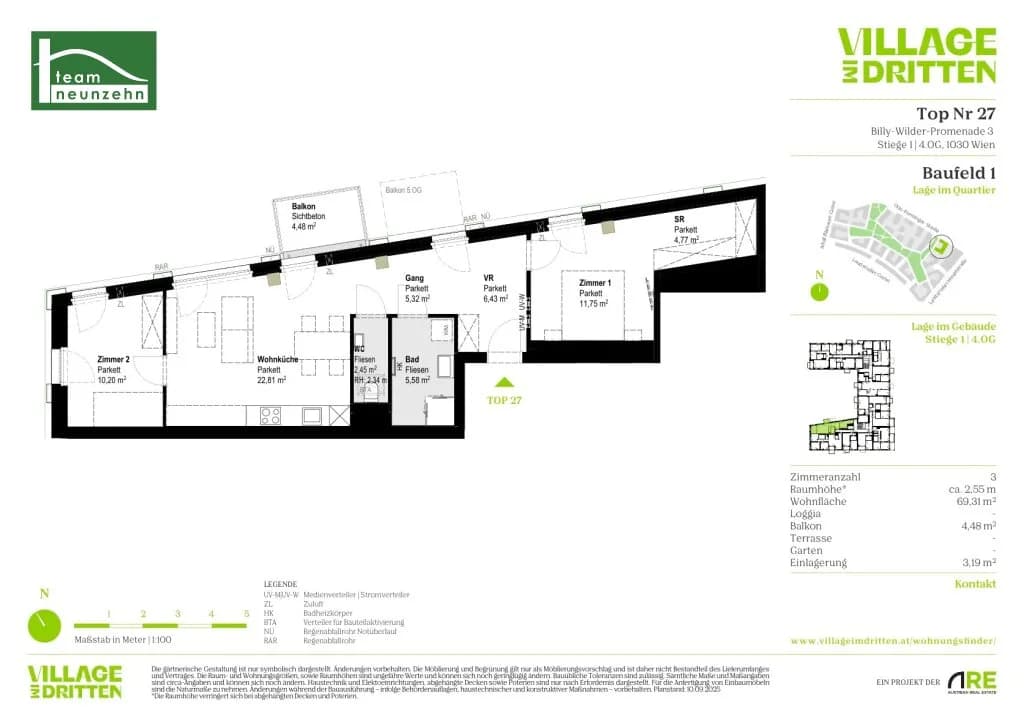 3-Zimmer-Wohnung mieten in Wien – 69,31 m², € 1.599 – Bild 29 von 29