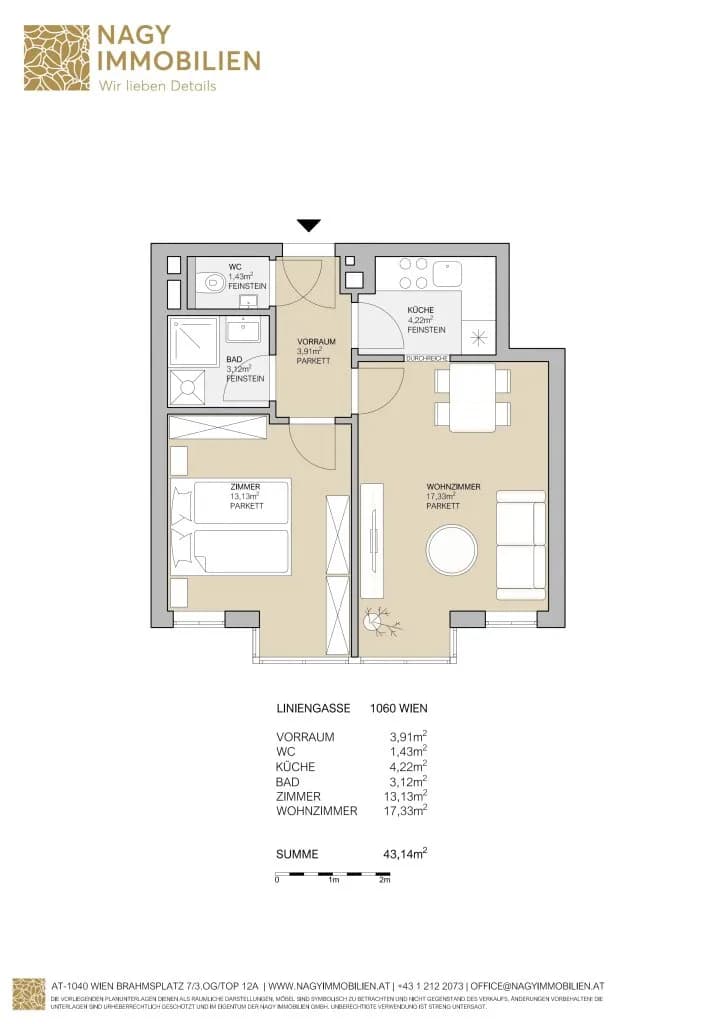 2-Zimmer-Wohnung kaufen in Wien – 43,13 m², € 299.000 – Bild 25 von 25